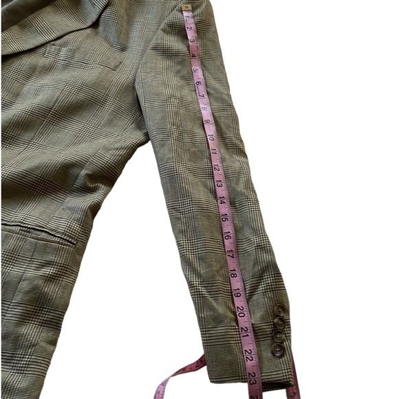 Jos A. Bank Wool Silk Blend Tan Brown Houndstooth Plaid Sports Coat Blazer 48R - Picture 13 of 15